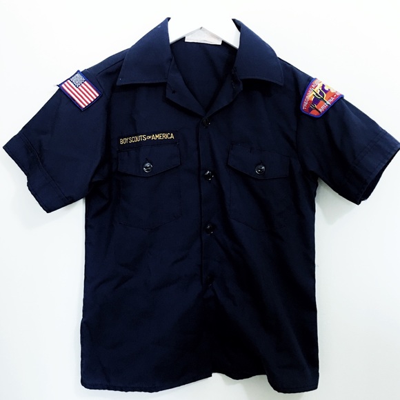 Vintage Tops - Vintage Boy Scouts of America Navy blue button up